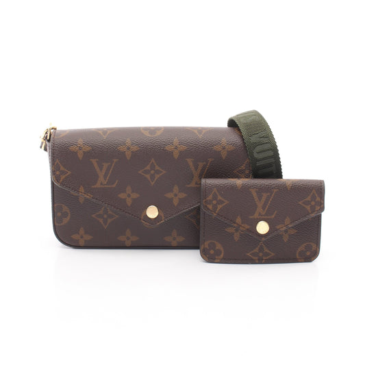 ミュルティ ポシェット フェリシー モノグラム ショルダーバッグ PVC ブラウン ダークグリーン ルイヴィトン バッグ LOUIS VUITTON