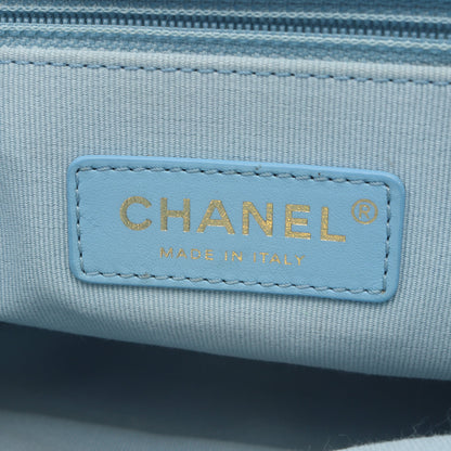 マトラッセ チェーンショルダーバッグ ラムスキン ライトブルー ゴールド金具 シャネル バッグ CHANEL