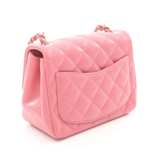 ミニマトラッセ チェーンショルダーバッグ ラムスキン ピンク ゴールド金具 シャネル バッグ CHANEL