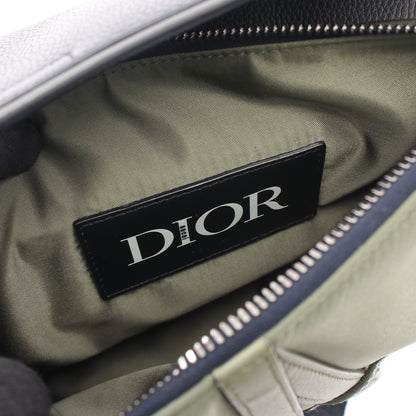 DIOR × sacai SADDLE サドル ボディバッグ ナイロン レザー カーキグリーン ダークグレー クリスチャンディオール バッグ Christian Dior