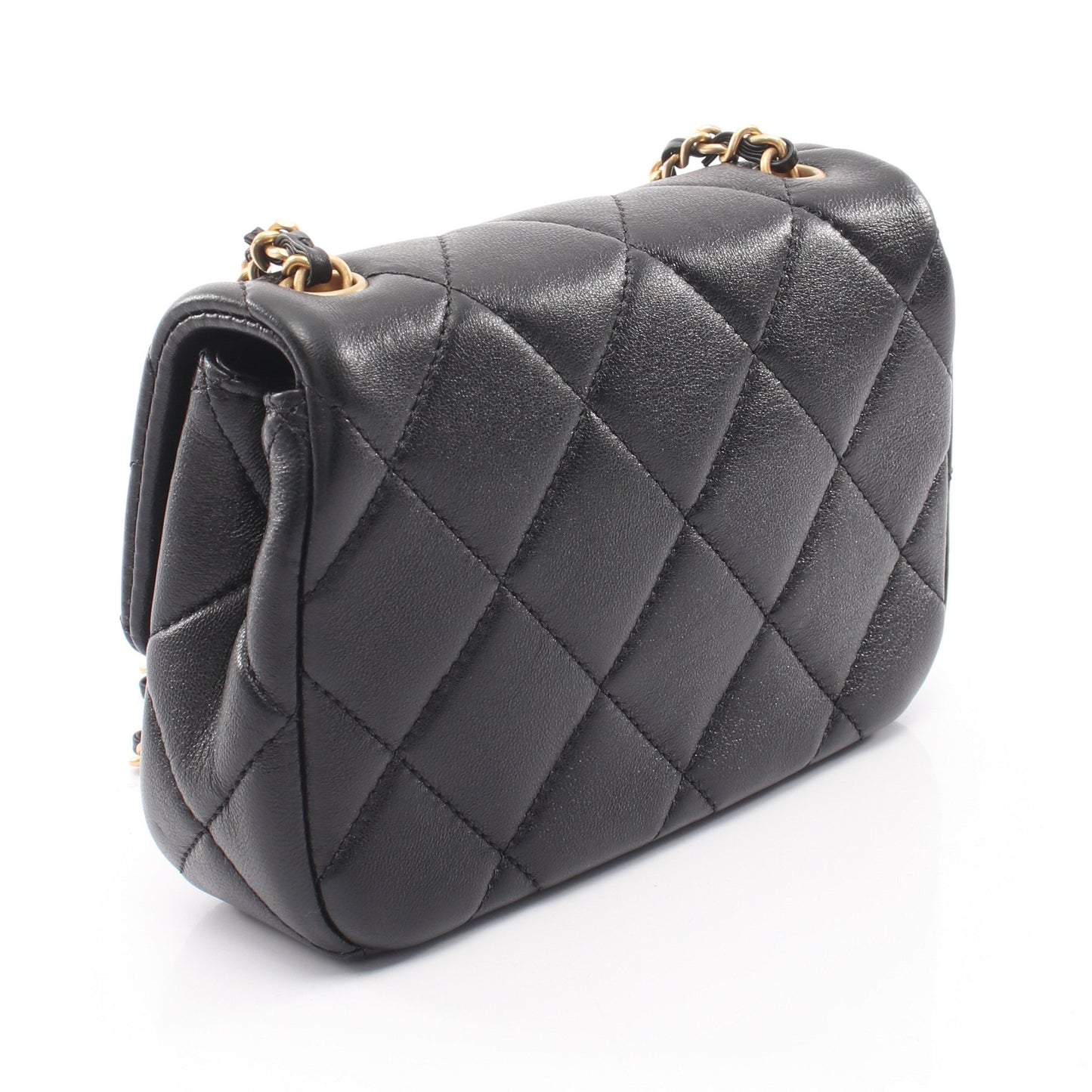 ミニマトラッセ チェーンショルダーバッグ ラムスキン ブラック ゴールド金具 シャネル バッグ CHANEL