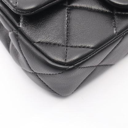 ミニマトラッセ チェーンショルダーバッグ ラムスキン ブラック ゴールド金具 シャネル バッグ CHANEL
