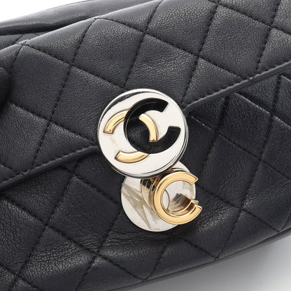 マトラッセ カメラバッグ チェーンショルダーバッグ レザー ネイビー コンビ金具 シャネル バッグ CHANEL