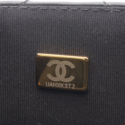 マトラッセ スモールフラップ チェーンショルダーバッグ ラムスキン ブラック ゴールド金具 シャネル バッグ CHANEL