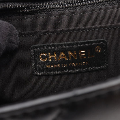 マトラッセ スモールフラップ チェーンショルダーバッグ ラムスキン ブラック ゴールド金具 シャネル バッグ CHANEL