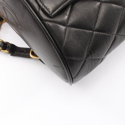 マトラッセ ターンロック チェーン バックパック リュックサック ラムスキン ブラック ゴールド金具 シャネル バッグ CHANEL
