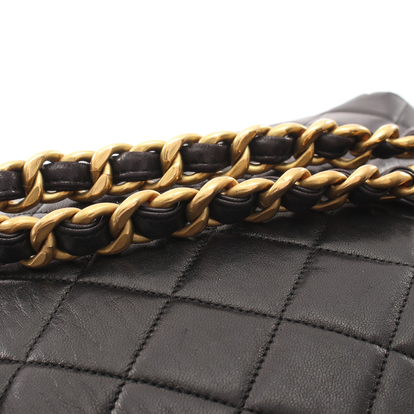 マトラッセ ターンロック チェーン バックパック リュックサック ラムスキン ブラック ゴールド金具 シャネル バッグ CHANEL