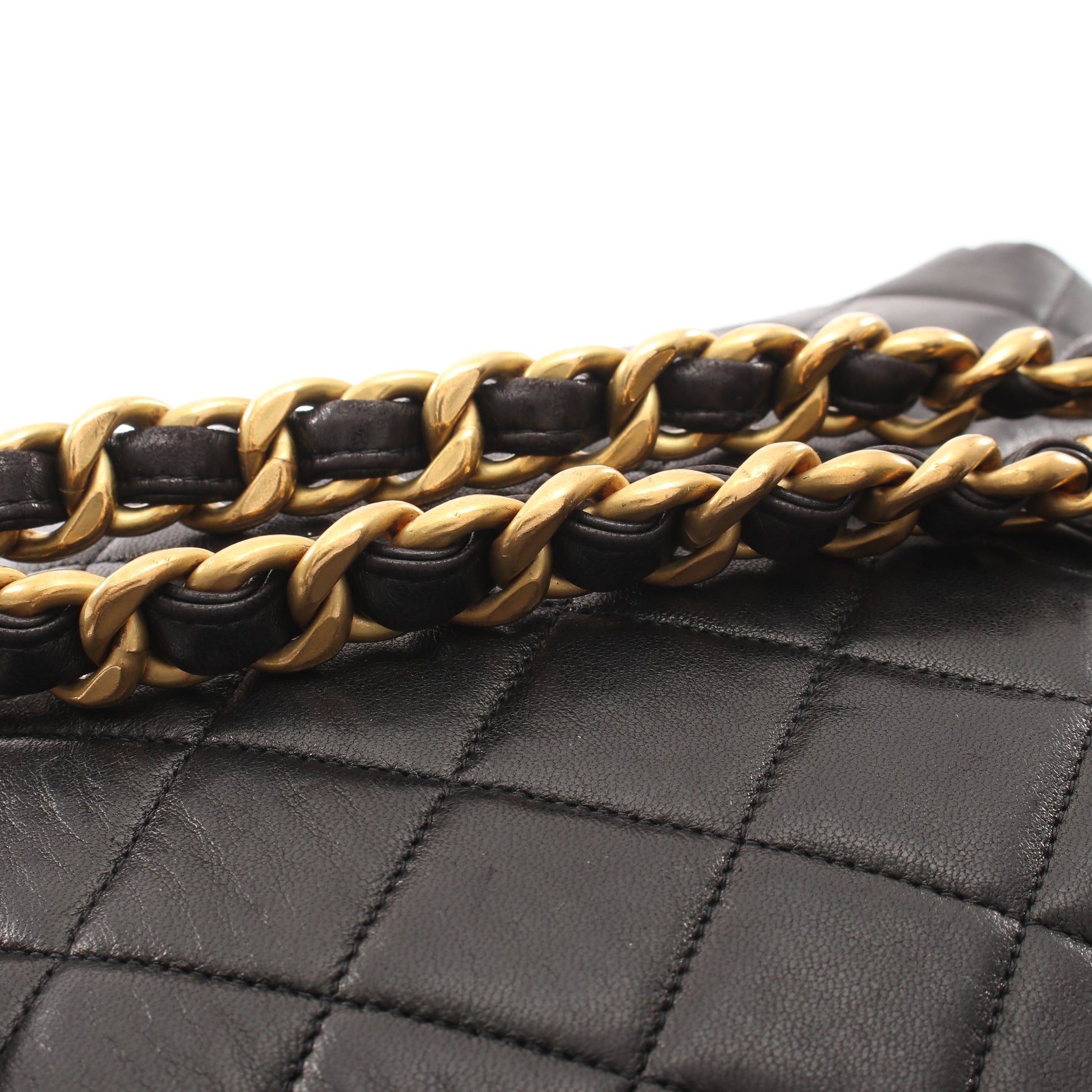 マトラッセ ターンロック チェーン バックパック リュックサック ラムスキン ブラック ゴールド金具 シャネル バッグ CHANEL