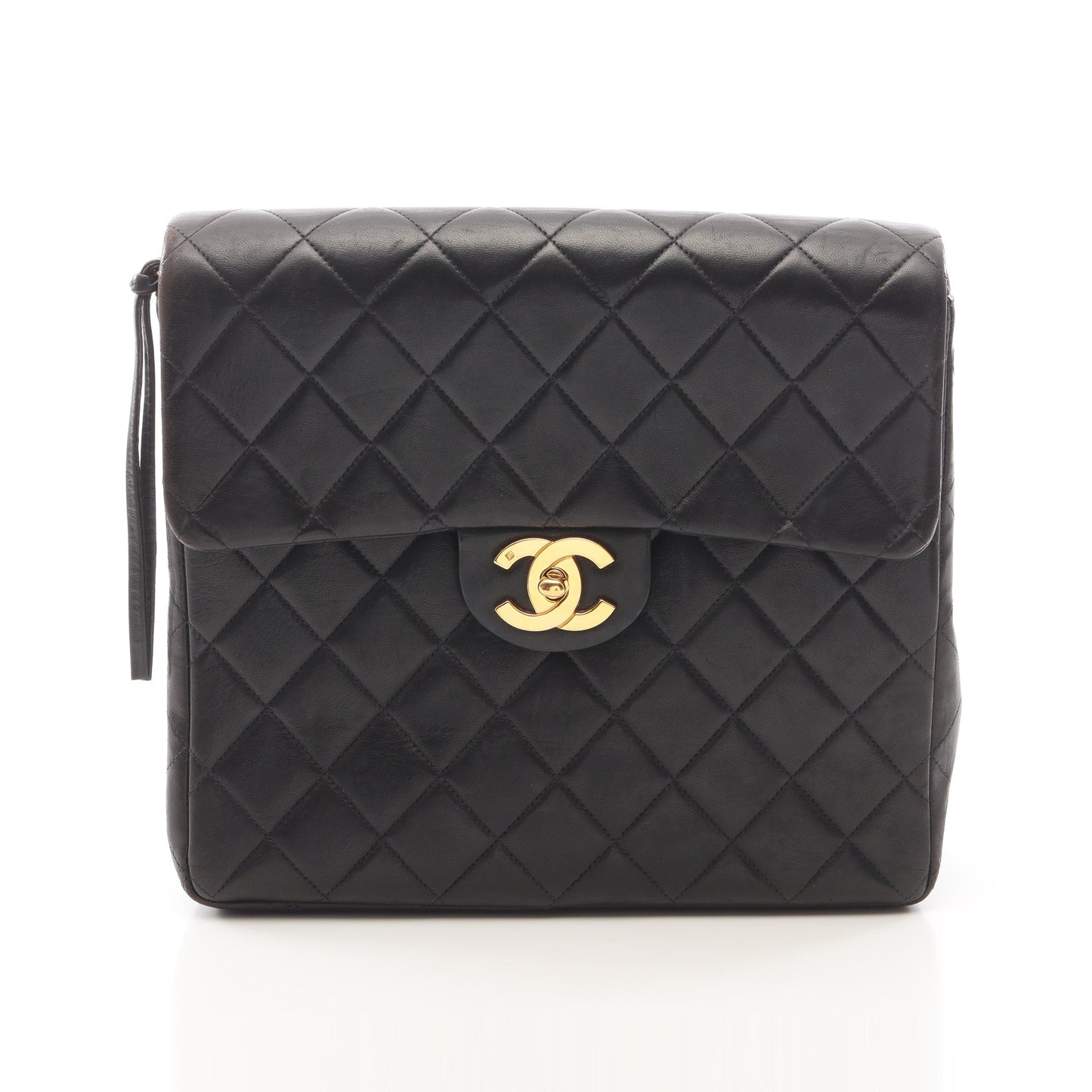 マトラッセ スクエア チェーン バックパック リュックサック ラムスキン ブラック ゴールド金具 シャネル バッグ CHANEL