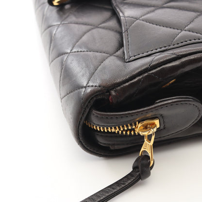 マトラッセ スクエア チェーン バックパック リュックサック ラムスキン ブラック ゴールド金具 シャネル バッグ CHANEL
