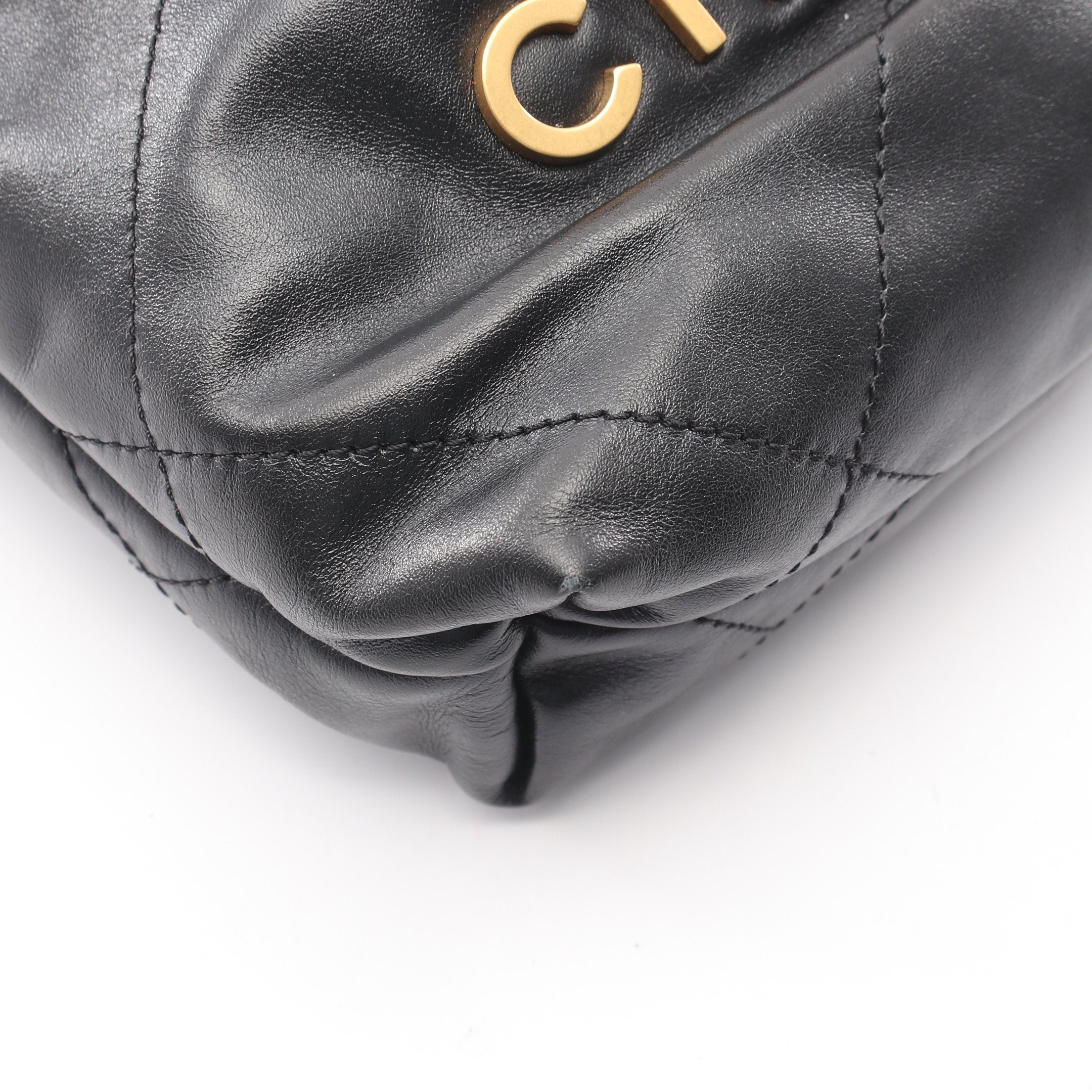 CHANEL 22 ミニ 2WAY チェーンショルダーバッグ レザー ブラック
