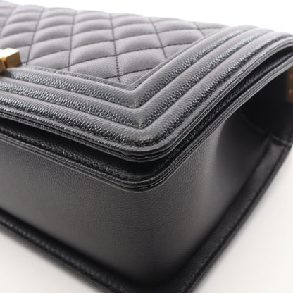 ボーイシャネル チェーンショルダーバッグ キャビアスキン ブラック アンティークゴールド金具 シャネル バッグ CHANEL