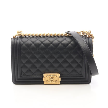 ボーイシャネル チェーンショルダーバッグ キャビアスキン ブラック アンティークゴールド金具 シャネル バッグ CHANEL