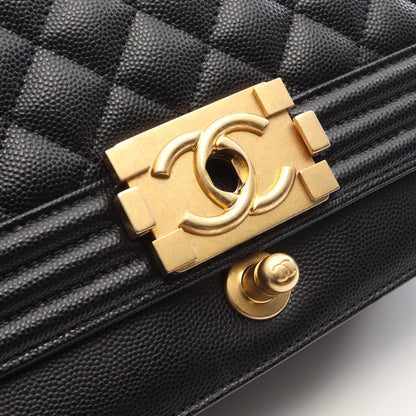 ボーイシャネル チェーンショルダーバッグ キャビアスキン ブラック アンティークゴールド金具 シャネル バッグ CHANEL