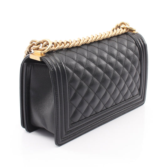 ボーイシャネル チェーンショルダーバッグ キャビアスキン ブラック アンティークゴールド金具 シャネル バッグ CHANEL
