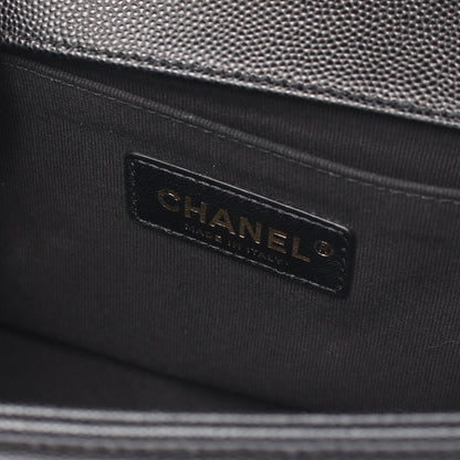 ボーイシャネル チェーンショルダーバッグ キャビアスキン ブラック アンティークゴールド金具 シャネル バッグ CHANEL