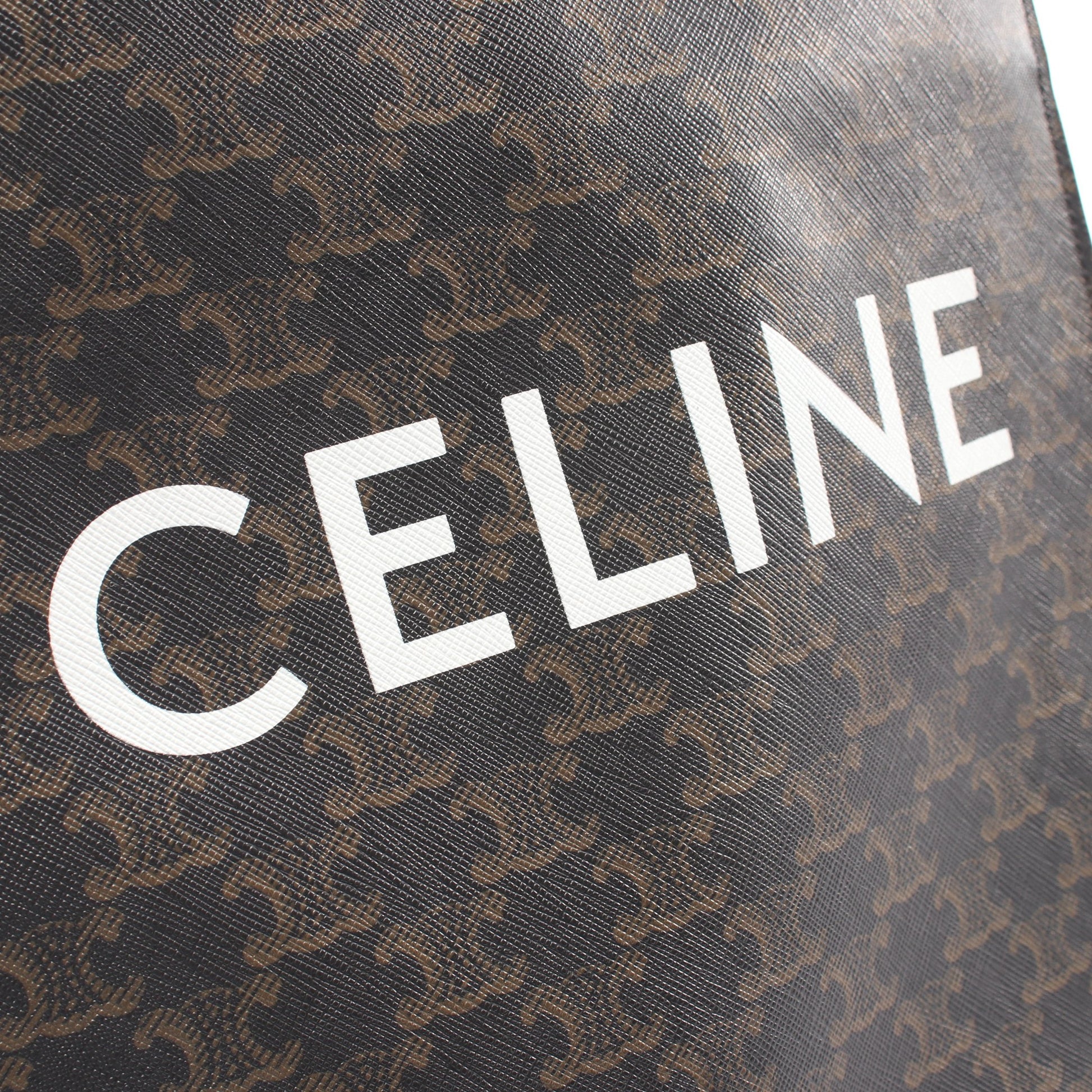 スモール バーティカル カバ トリオンフ 2WAY ハンドバッグ トートバッグ PVC レザー ブラック ブラウン セリーヌ バッグ CELINE