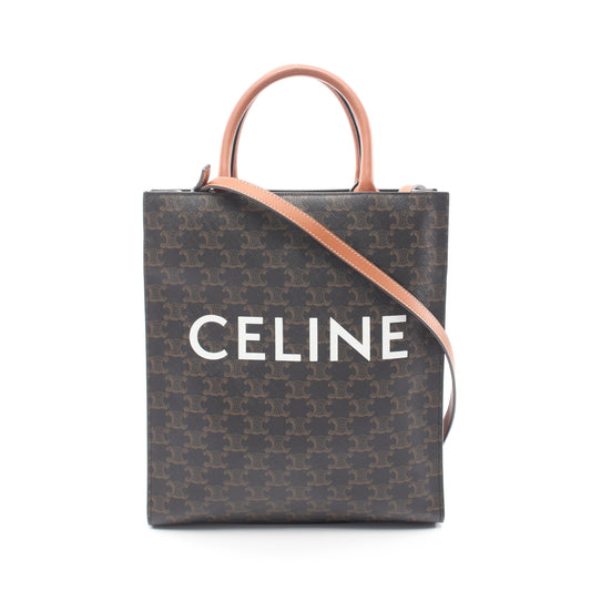 スモール バーティカル カバ トリオンフ 2WAY ハンドバッグ トートバッグ PVC レザー ブラック ブラウン セリーヌ バッグ CELINE