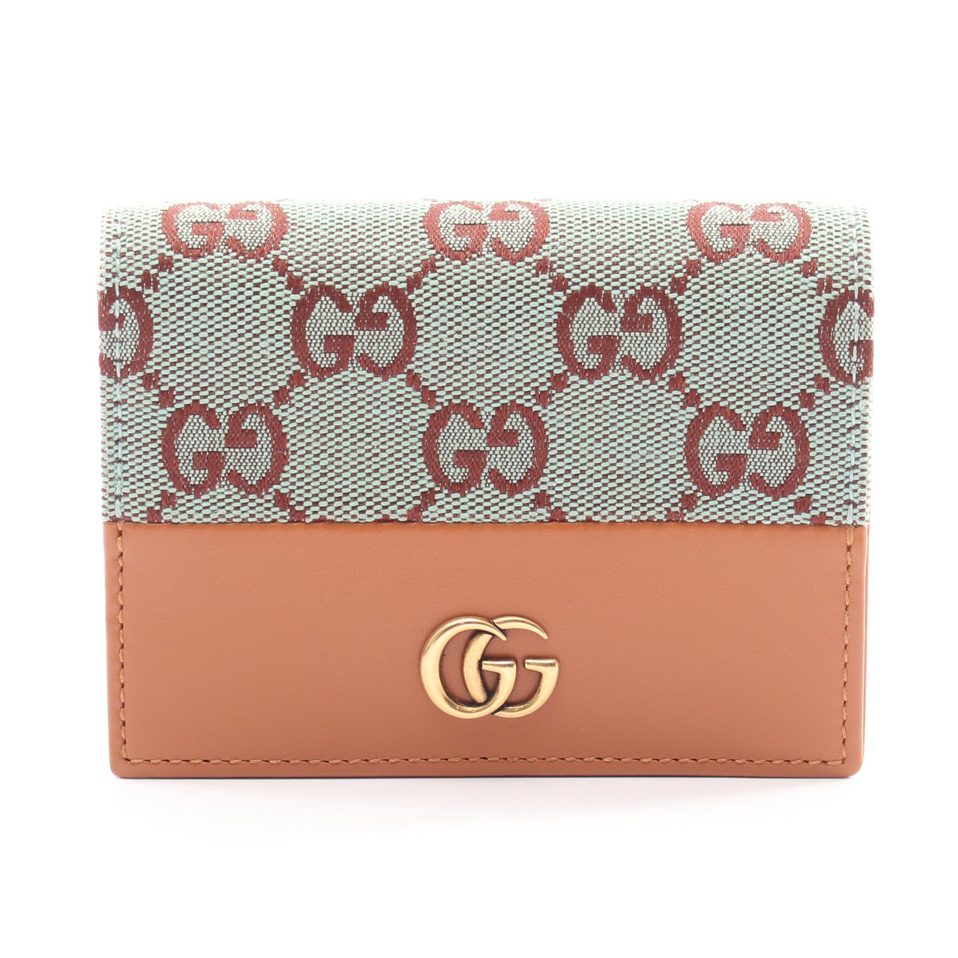 GGマーモント GGキャンバス 二つ折り財布 キャンバス レザー ブルーグリーン ボルドー ブラウン グッチ 財布・小物 GUCCI