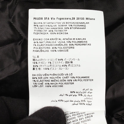 ロゴパッチ ボンバージャケット レザー ブラック ミュウミュウ