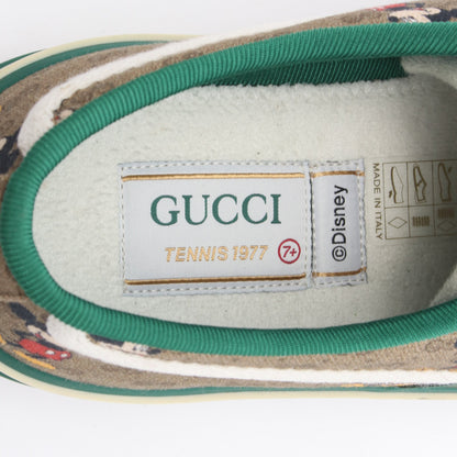 GUCCI × Disney テニス1977 ミッキーマウス ローカットスニーカー キャンバス ベージュ グリーン マルチカラー グッチ