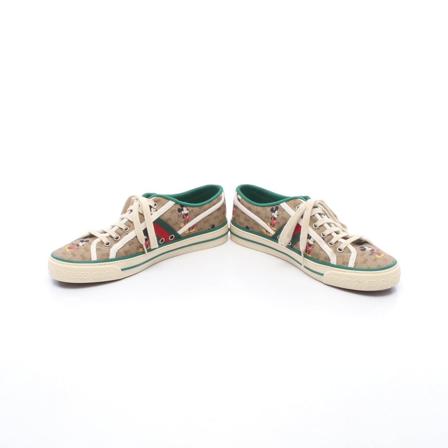 GUCCI × Disney テニス1977 ミッキーマウス ローカットスニーカー キャンバス ベージュ グリーン マルチカラー グッチ