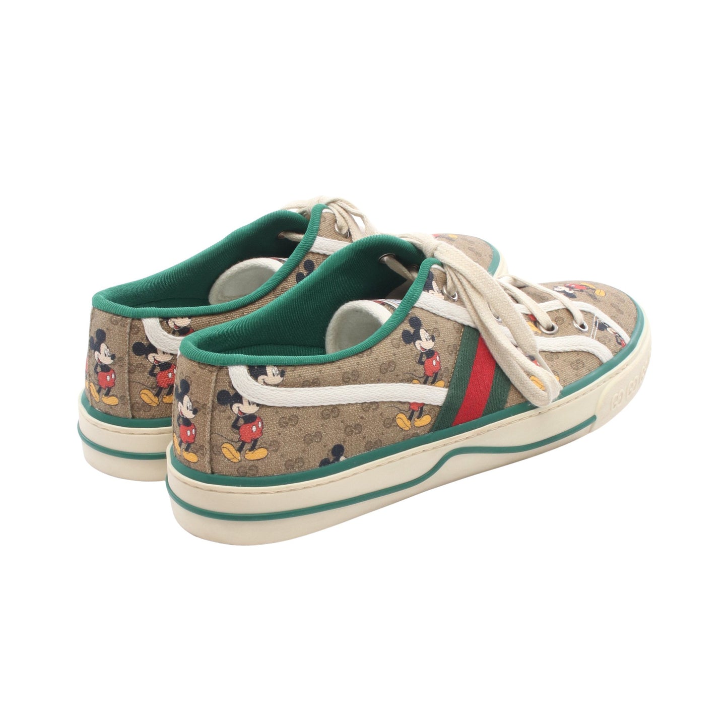 GUCCI × Disney テニス1977 ミッキーマウス ローカットスニーカー キャンバス ベージュ グリーン マルチカラー グッチ