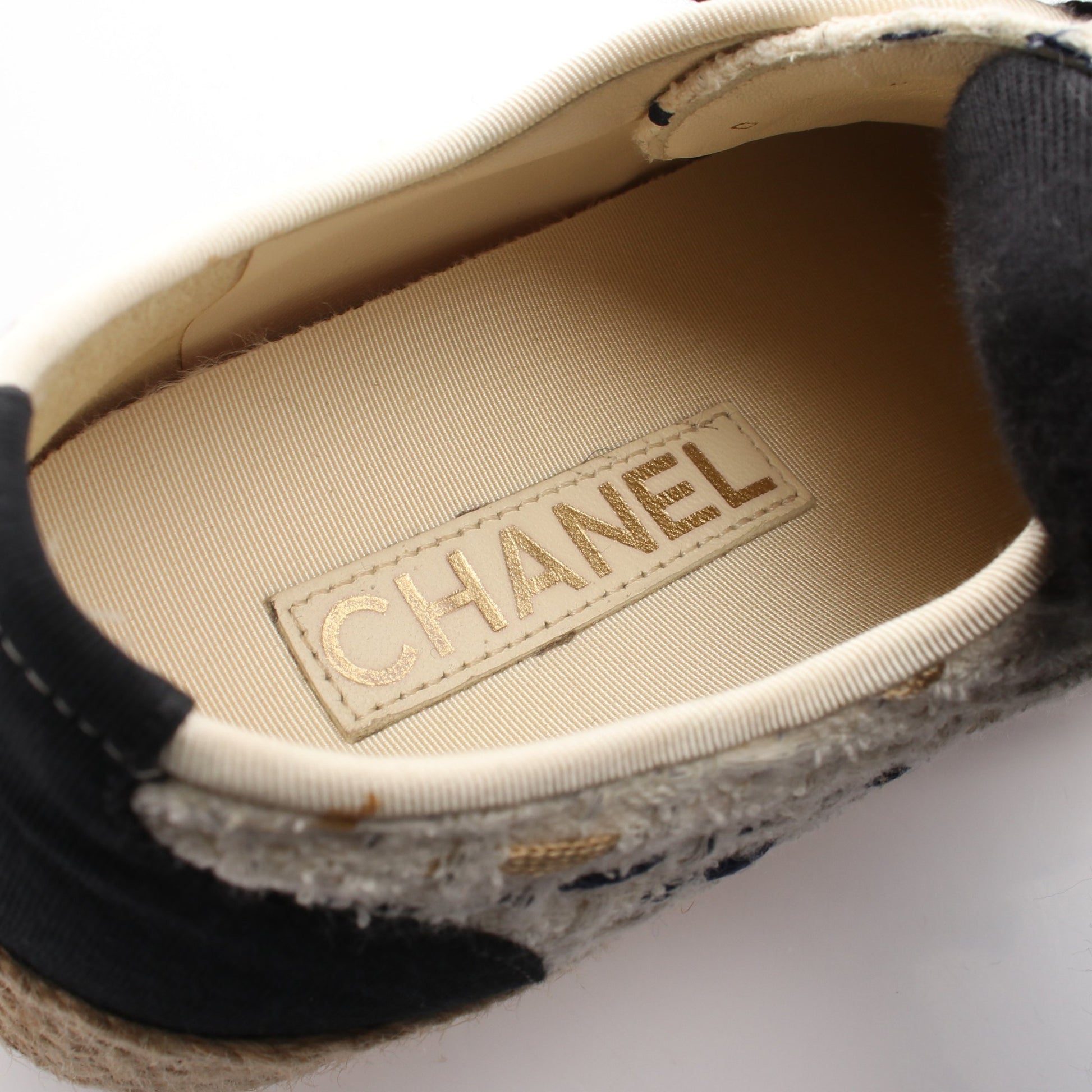 ココマーク エスパドリーユ スニーカー ファブリック ホワイト ブラック シャネル シューズ CHANEL