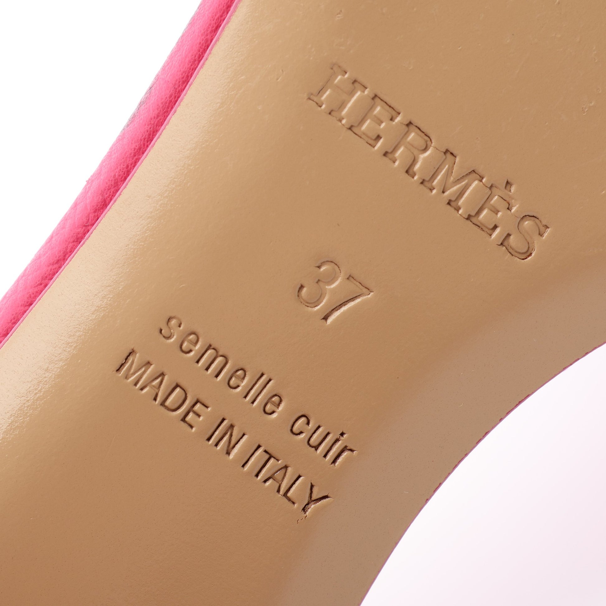 オアジス ミュール サンダル レザー ピンク エルメス シューズ HERMES