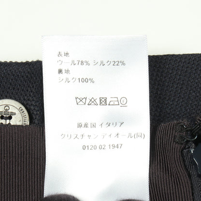 イカリボタン ショート パンツ ウール シルク ネイビー クリスチャンディオール