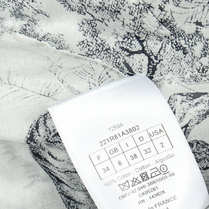 Toile de Jouy 半袖 シャツワンピース コットン ホワイト ダークネイビー クリスチャンディオール