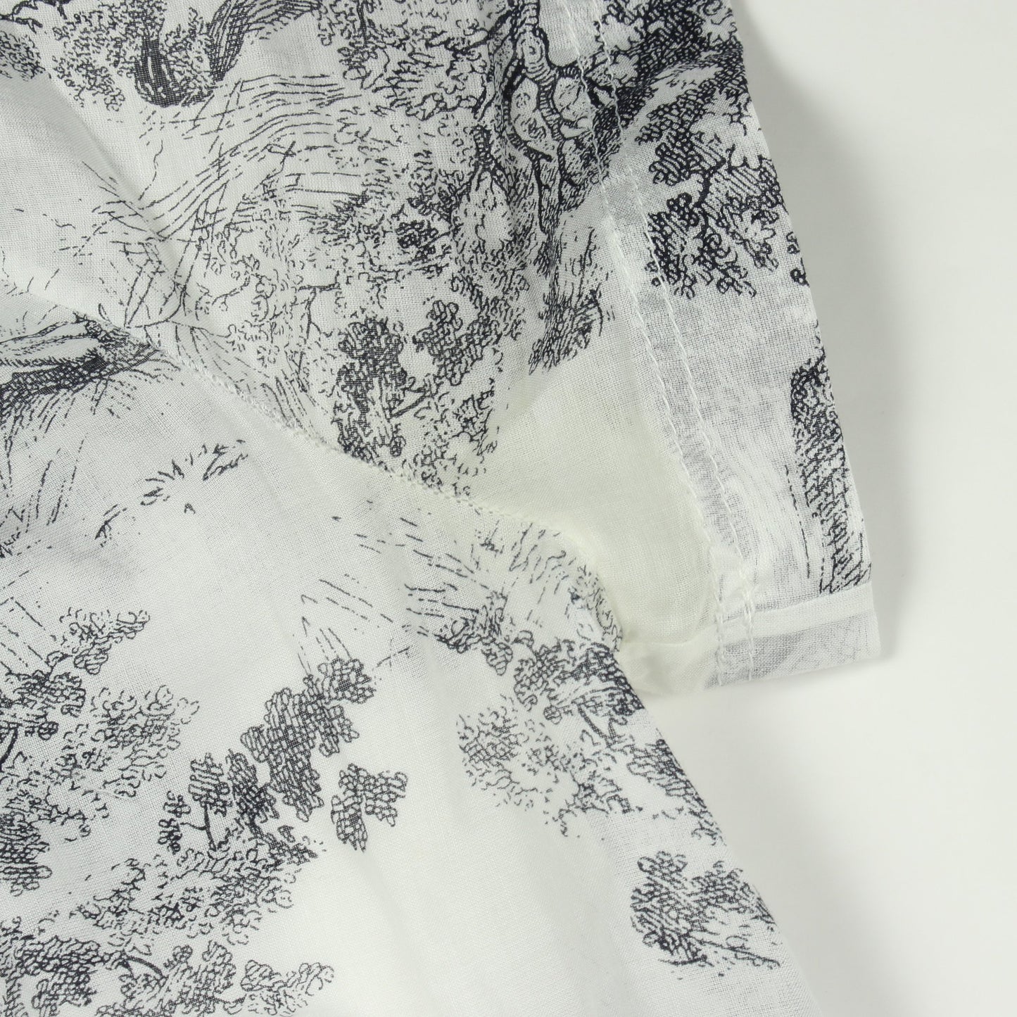 Toile de Jouy 半袖 シャツワンピース コットン ホワイト ダークネイビー クリスチャンディオール