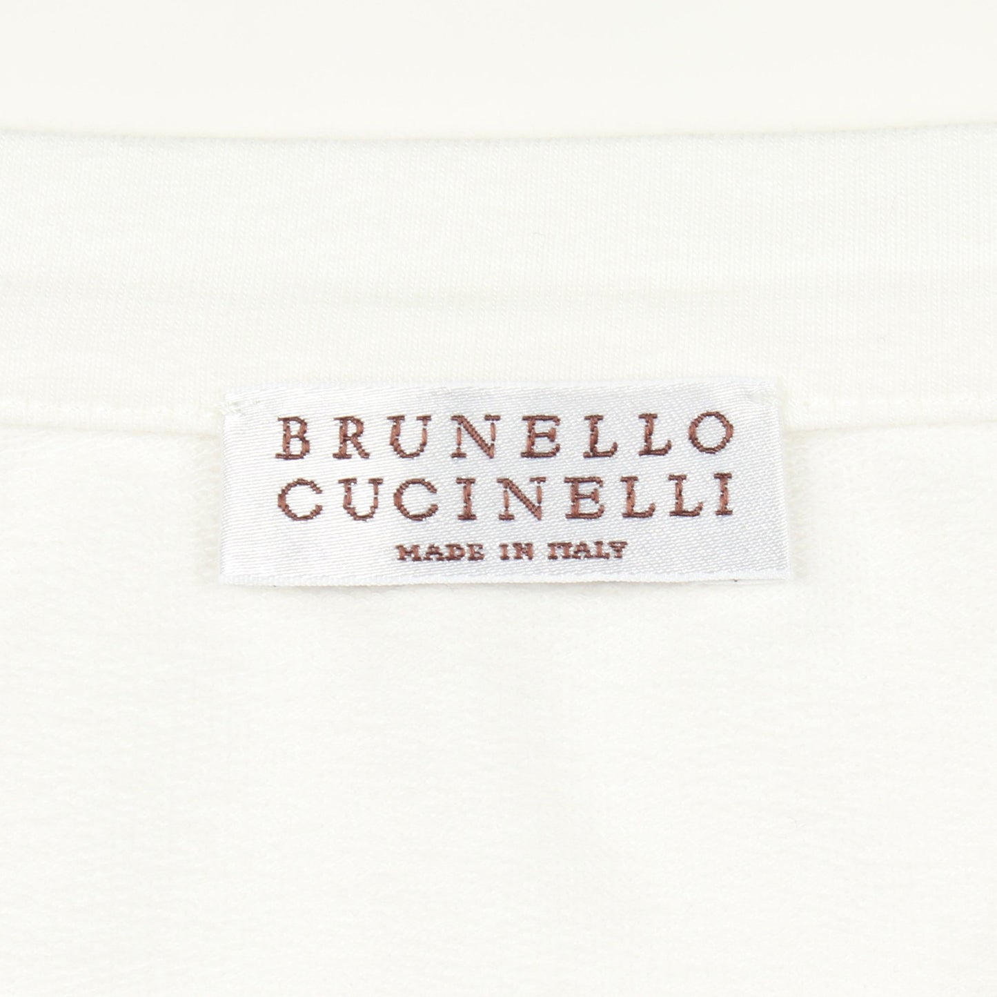 ビーズ刺繍 長袖Tシャツ コットン ホワイト ブルネロクチネリ