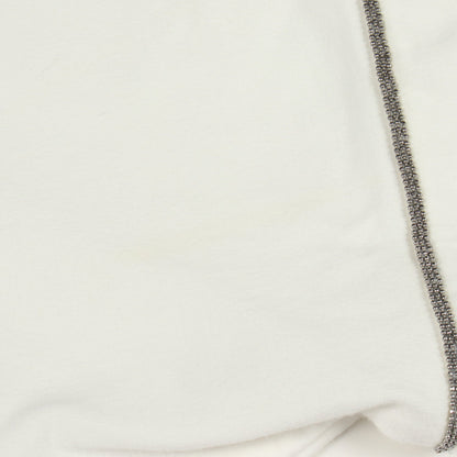 ビーズ刺繍 長袖Tシャツ コットン ホワイト ブルネロクチネリ