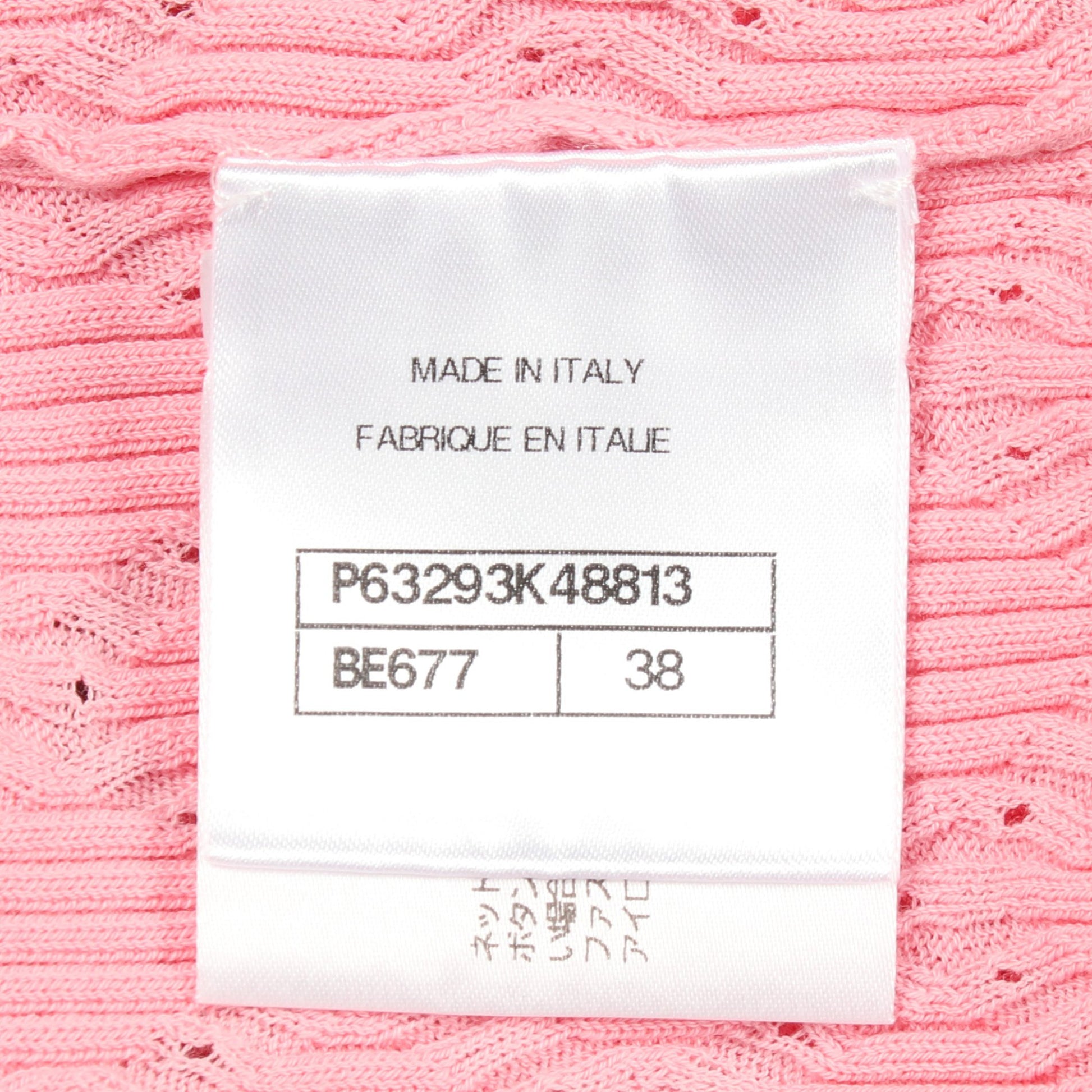 ココマーク チェック リブ ニット コットン ピンク シャネル トップス CHANEL