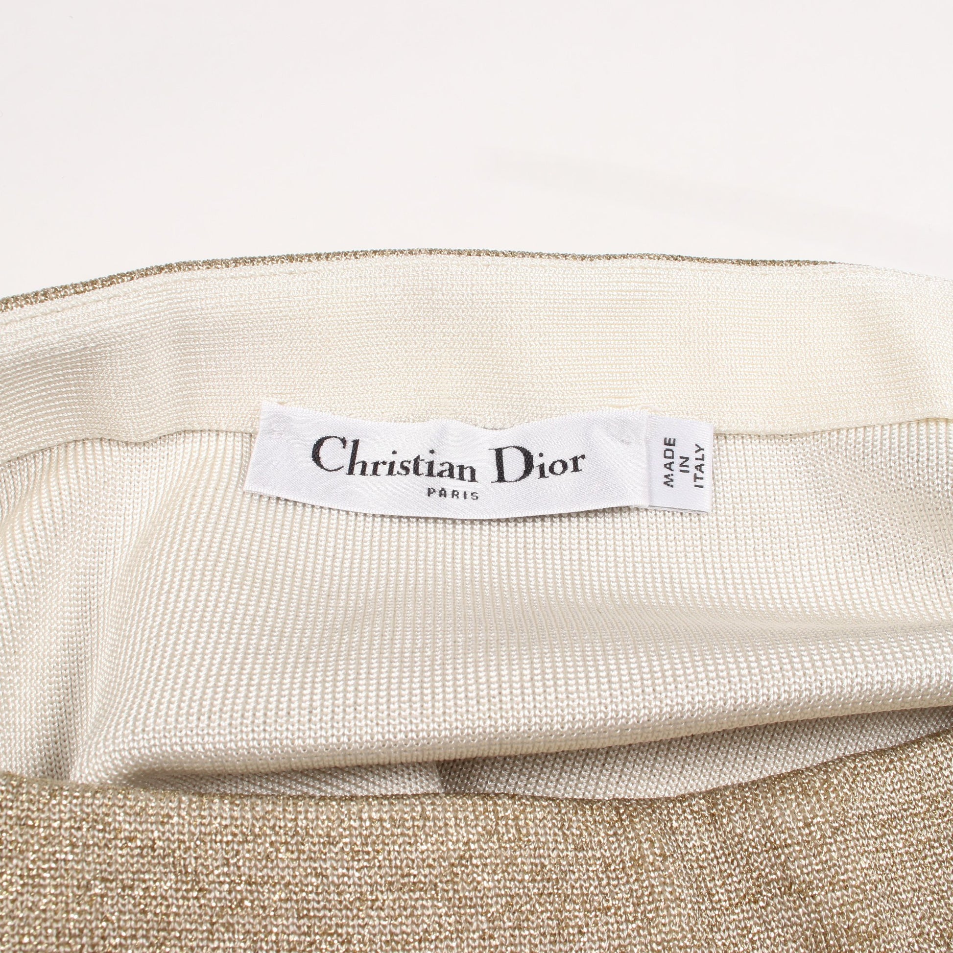 BEE刺繍 スカート スカート レーヨン ゴールド クリスチャンディオール ボトムス Christian Dior