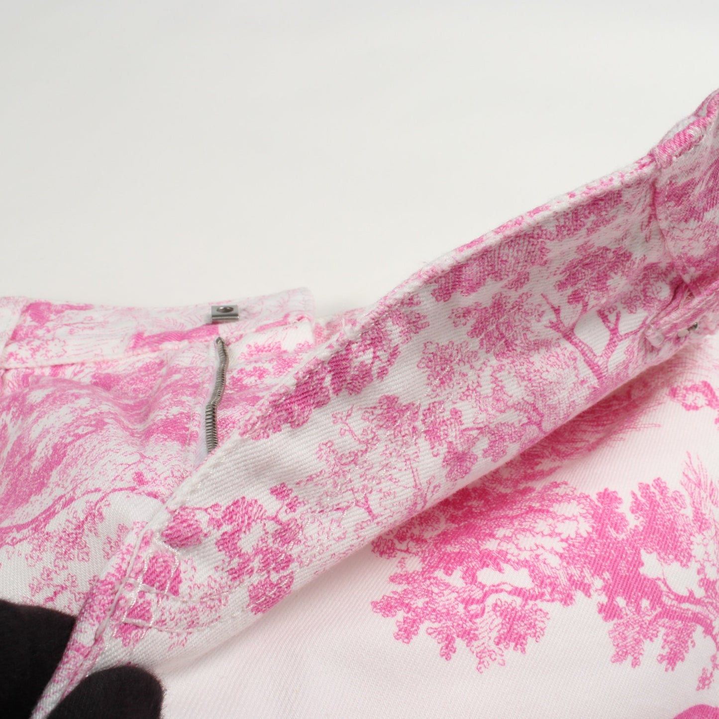 Toile de Jouy ショート デニムパンツ コットン ホワイト ピンク クリスチャンディオール