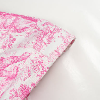 Toile de Jouy ショート デニムパンツ コットン ホワイト ピンク クリスチャンディオール