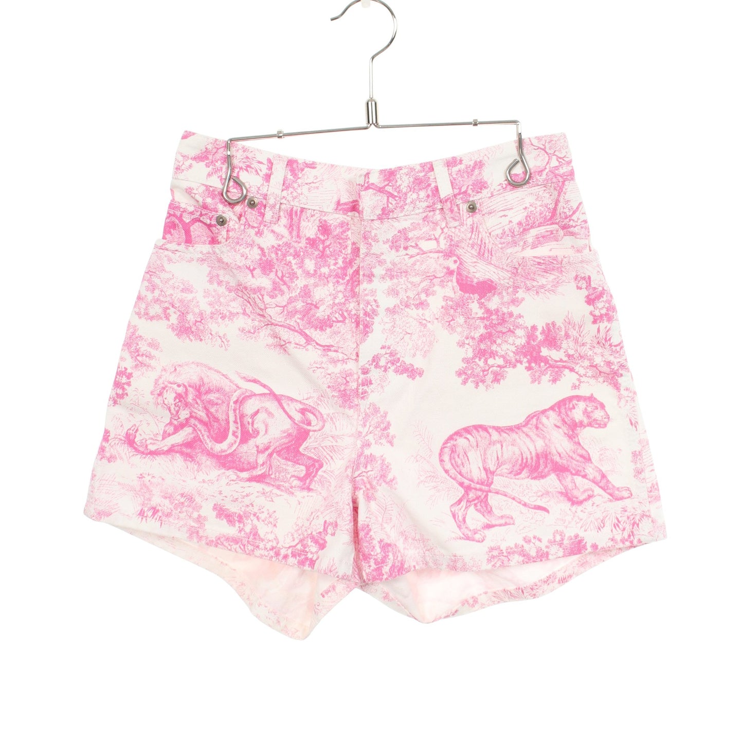 Toile de Jouy ショート デニムパンツ コットン ホワイト ピンク クリスチャンディオール