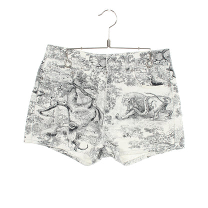 Toile de Jouy ショート デニムパンツ コットン ホワイト ブラック クリスチャンディオール