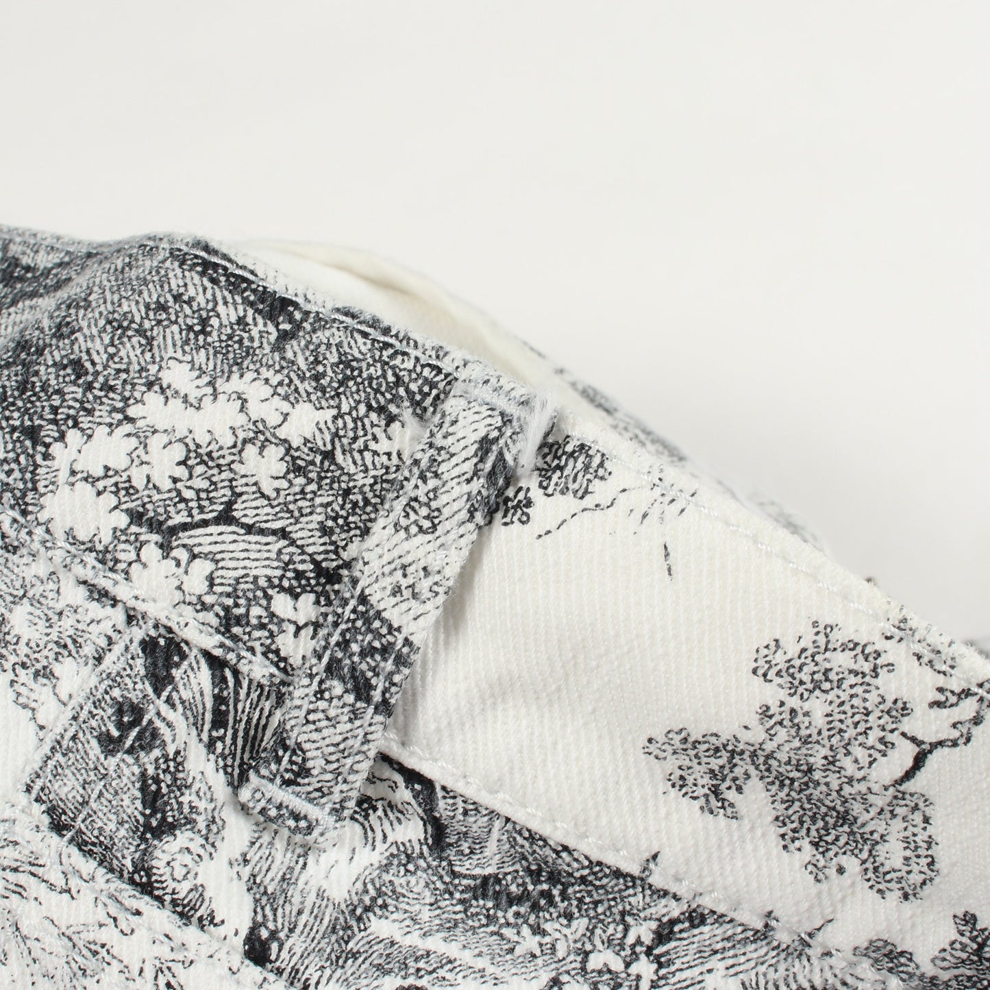 Toile de Jouy ショート デニムパンツ コットン ホワイト ブラック クリスチャンディオール