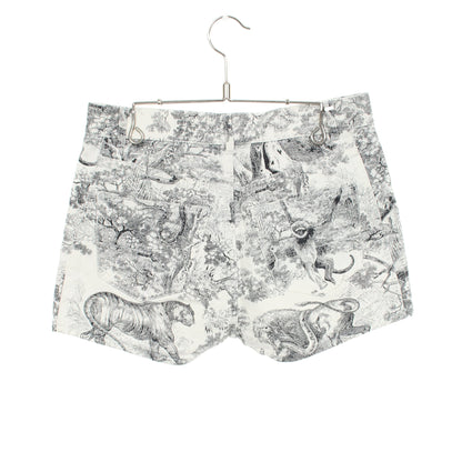 Toile de Jouy ショート デニムパンツ コットン ホワイト ブラック クリスチャンディオール