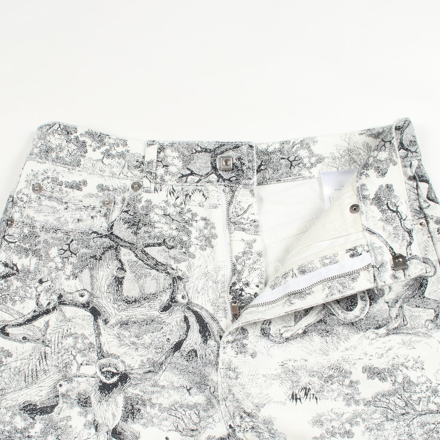 Toile de Jouy ショート デニムパンツ コットン ホワイト ブラック クリスチャンディオール