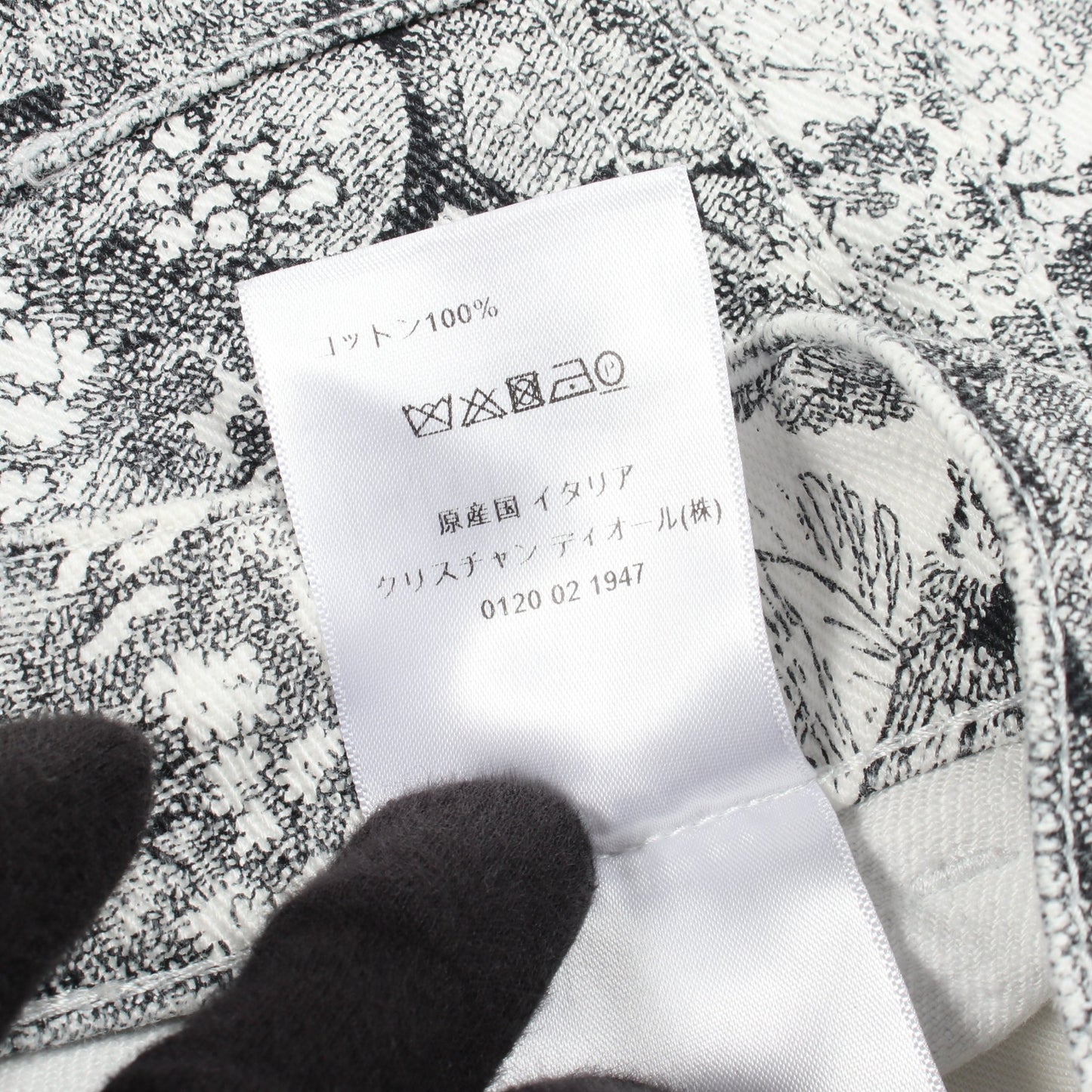 Toile de Jouy ショート デニムパンツ コットン ホワイト ブラック クリスチャンディオール