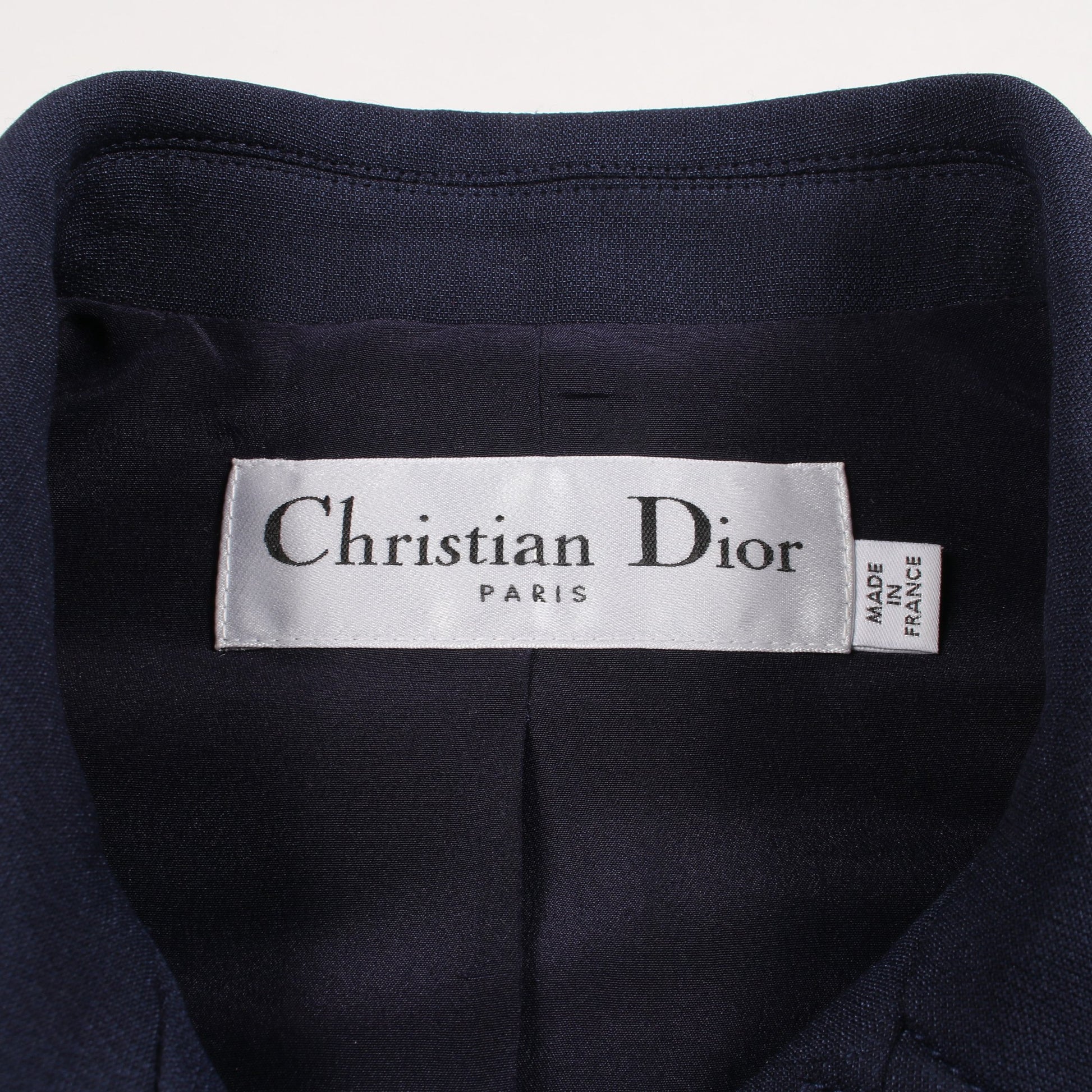 ロングジレ ノースリーブ コート ウール シルク ネイビー クリスチャンディオール アウター Christian Dior