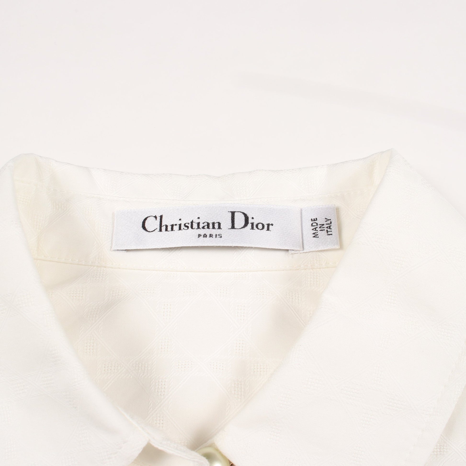 BEE刺繍 シャツワンピース コットン ホワイト クリスチャンディオール ワンピース Christian Dior