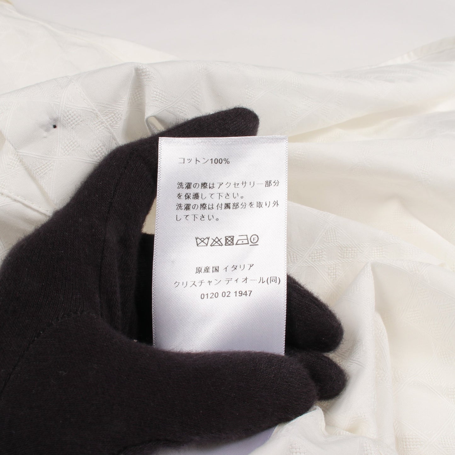 BEE刺繍 シャツワンピース コットン ホワイト クリスチャンディオール ワンピース Christian Dior