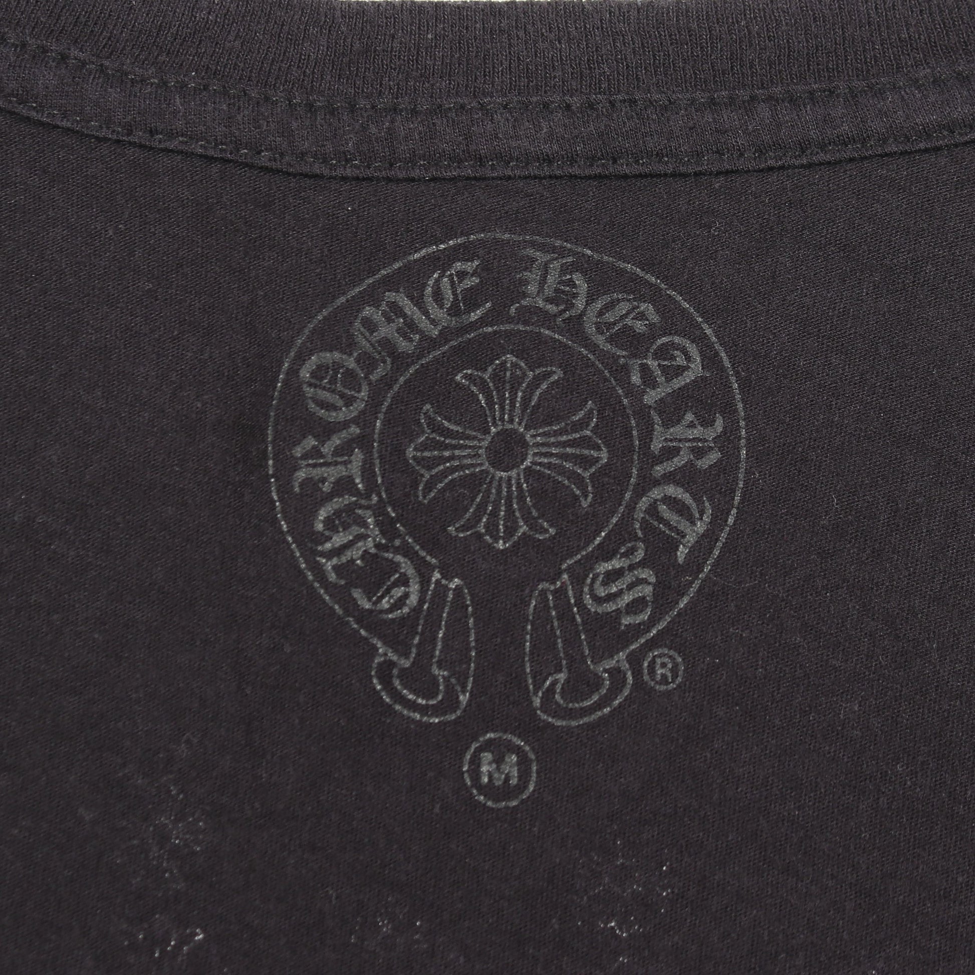 CHプラス バックプリント Vネック 半袖Tシャツ コットン ブラック クロムハーツ トップス Chrome Hearts