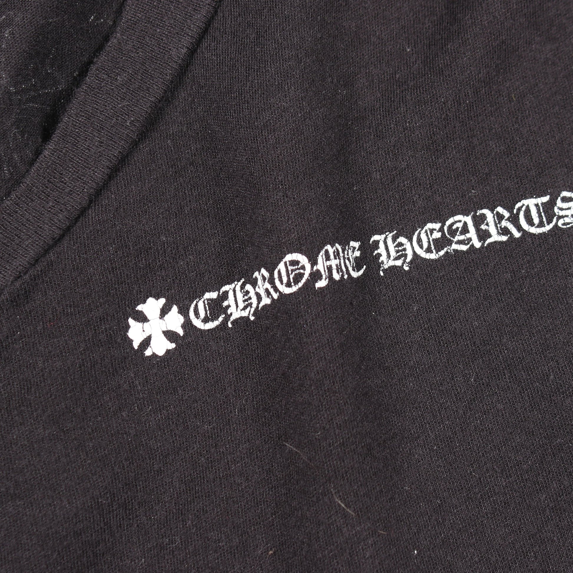 CHプラス バックプリント Vネック 半袖Tシャツ コットン ブラック クロムハーツ トップス Chrome Hearts