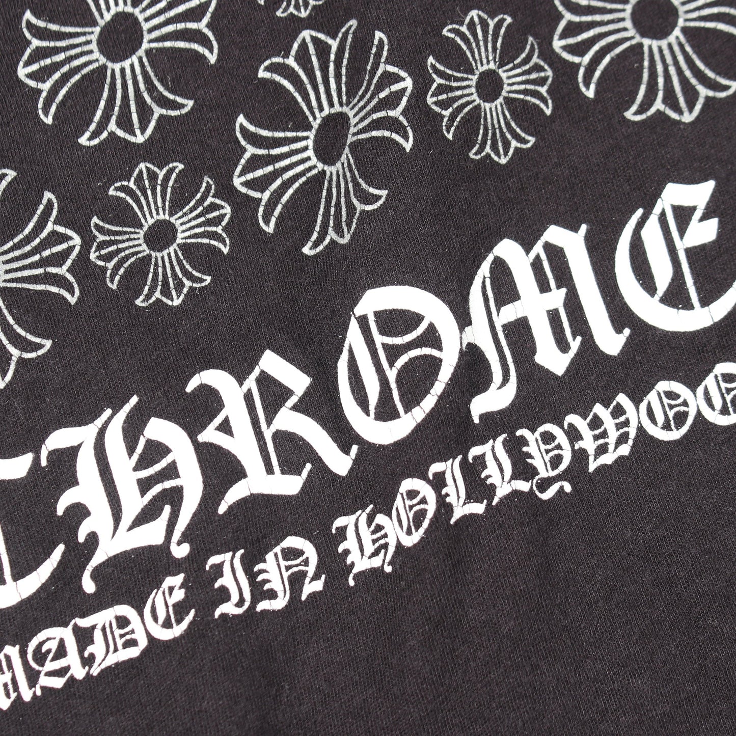 CHプラス バックプリント Vネック 半袖Tシャツ コットン ブラック クロムハーツ トップス Chrome Hearts